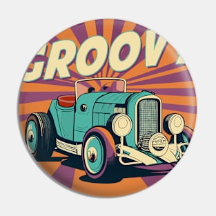 groovy  cartoon hot rod car Pin