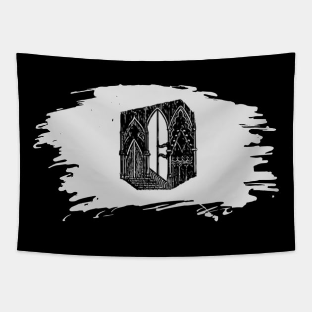 Gothic letter O – Alphabet typography Tapestry by IrvinGoth Garden