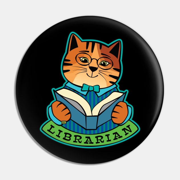 Librarian Cat Pin by Sue Cervenka