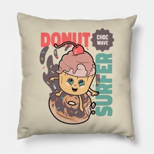 Donut Surfer Choc Wave Pillow