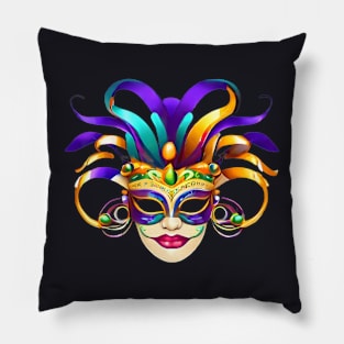 Carnival Reverie Dynamic Designs For Mardi Gras Revelry Pillow