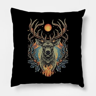 Dark deer Christmas Pillow