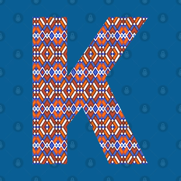 Monogram Letter K- geometric pattern by RinaMosaics