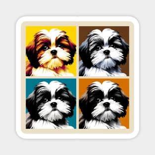 Pop Retro Shih Tzu Art Painting - Cute Puppy Magnet