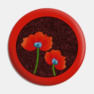 Digital Abstract of Red Poppies (MD23Mrl004) Pin