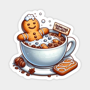 Dunking Delight - Gingerbread cookie and coffee Magnet