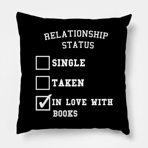 In love with books white Pillow by Eliah's Boys