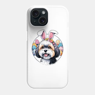 Lowchen Enjoys Easter with Bunny Ears and Eggs Phone Case