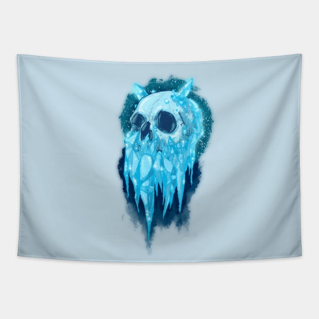 Elemental Skull Ice Tapestry by LVBart