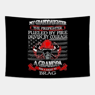 Proud Grandpa of a Firefighter Granddaughter Apparel Tapestry