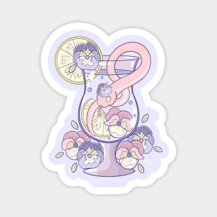 Kawaii Snake Wildflower Drink Magnet