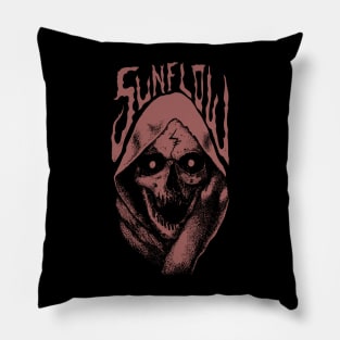 sunflow dark art skull halloween Pillow