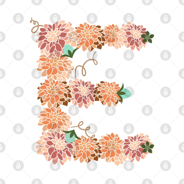 Letter E Floral by CTstudio