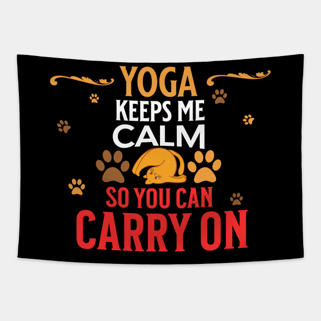 Yoga Funny Cat Pose Tapestry by NICHE&NICHE