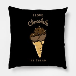 I Love Chocolate Ice Cream Pillow