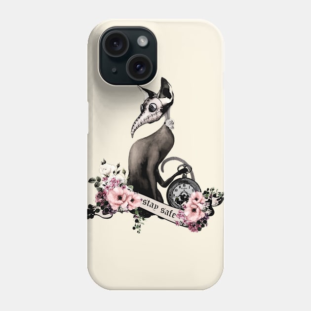 Cat Doctor Say  "stay safe" vintage style Phone Case by Collagedream