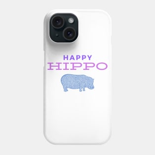 Happy Hippo - Fun Hippopotamus Design - pink and purple Phone Case