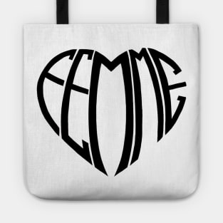 Black Femme Heart Tote