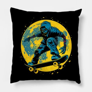 Zombie on a Skateboard Pillow