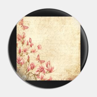 Floral Pink Magnolia, Butterfly & Antique Script Graphic Design: Creativity Feeds The Soul  Home Decor & Gifts Pin