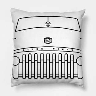 1950 vintage Buick Eight classic car outline graphic (black) Pillow