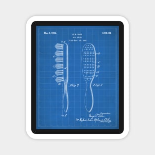 Hair Brush Patent - Salon Art - Blueprint Magnet