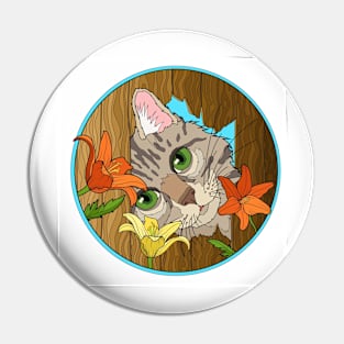 Garden Kitty Cat Pin