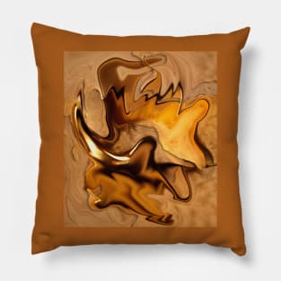 Abstract Golden Moose Head Pillow