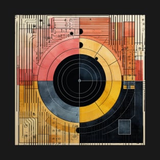 Turntable - Vintage Art Style - Minimalist Geometric Abstract T-Shirt