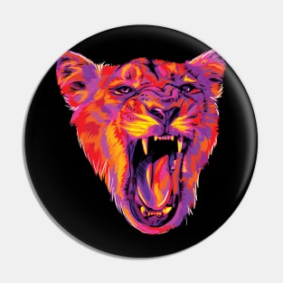 Roaring Lioness Painting Pin