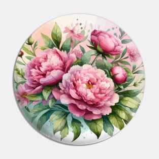 Pink Peonies Pin