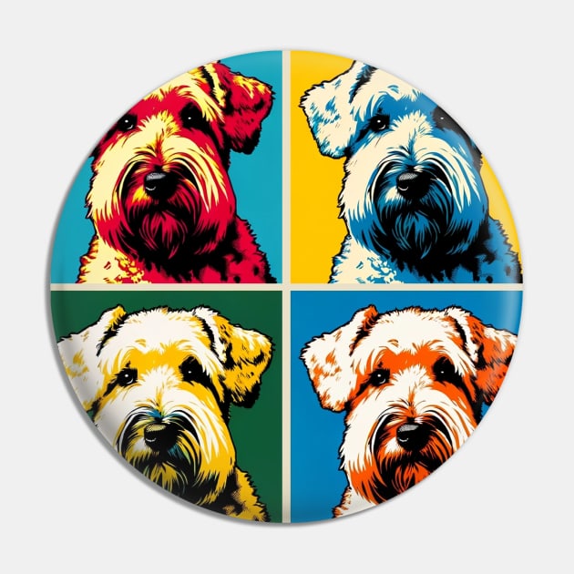 Soft Coated Wheaten Terrier Pop Art - Dog Lovers Pin by PawPopArt