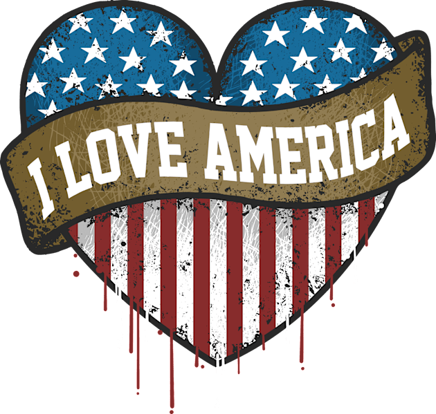 I love America heart Kids T-Shirt by Mako Design 