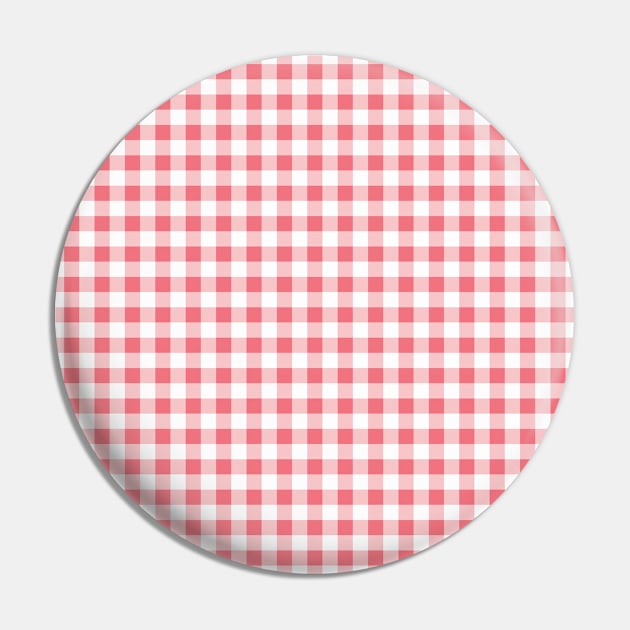 Pink & White Gingham Plaid Pattern Pin by FOZClothing