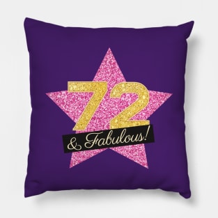 72nd Birthday Gifts Women Fabulous - Pink Gold Pillow