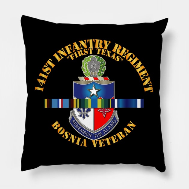 141st Infantry Regiment w Bosnia SVC Ribbons Pillow by twix123844