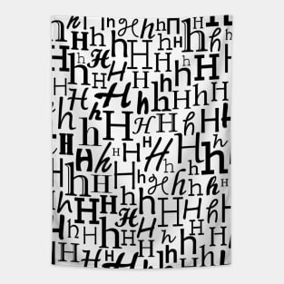 H - Typography (Black) Tapestry