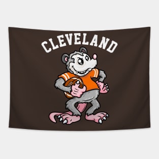 Cleveland Football Rally Possum Orange Jersey Tapestry