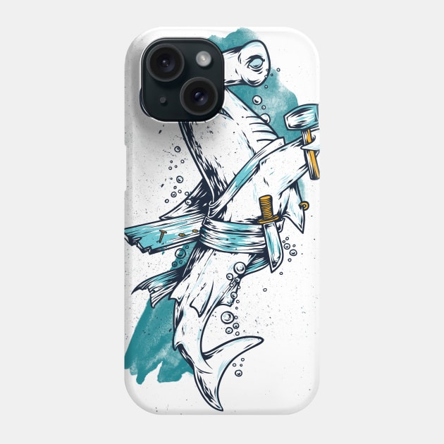 Hammerhead Shark Warrior Phone Case by JakeRhodes