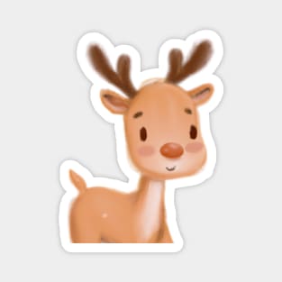 Cute Raindeer Drawing Magnet