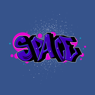 Space Graffiti Style Design T-Shirt