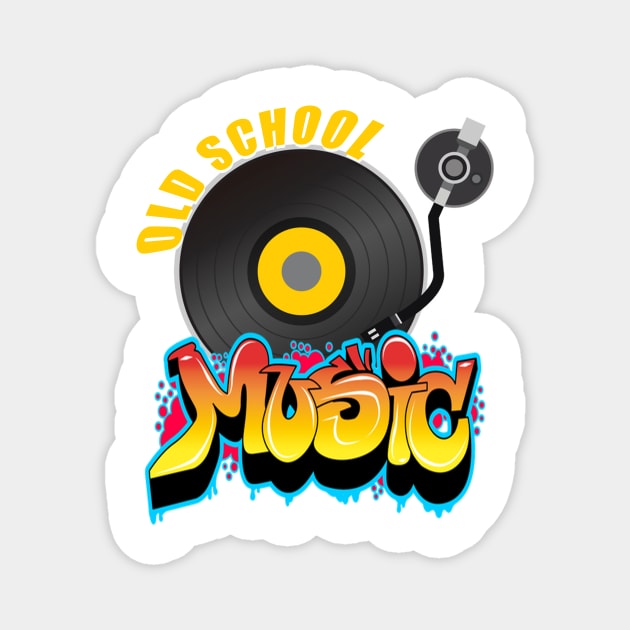 Old School Music, with Graffitti Art and the Needle on the Record Magnet by hclara23