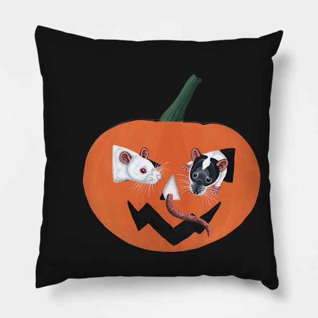 Rat Pumpkin Pillow by WolfySilver