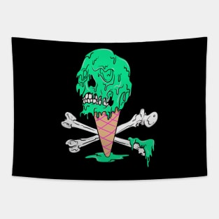 Melting Ice Cream Screaming Skull Tapestry