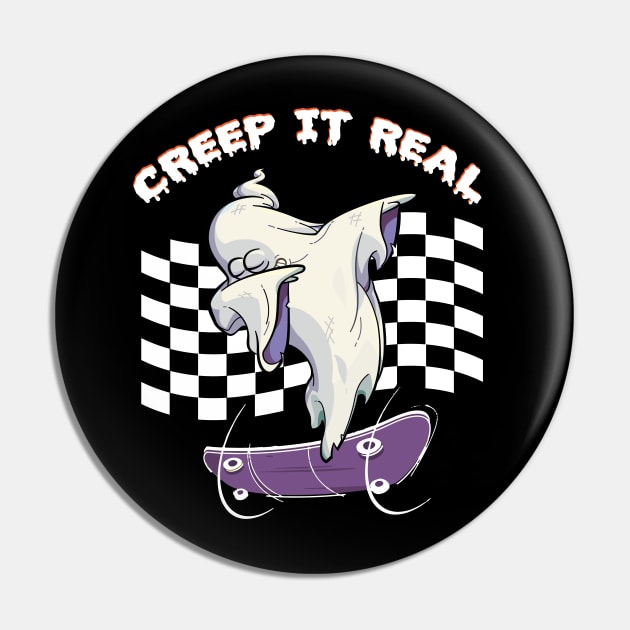 CREEP IT REAL Halloween Dabbing Ghost Pin by jodotodesign