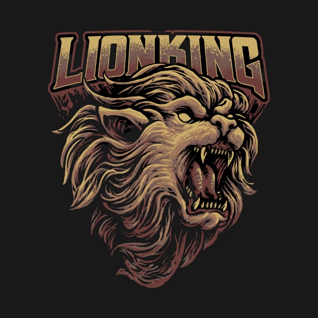 lion wild king head illustration by pmarekhersey