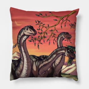 Dinosaurs at Dusk Pillow