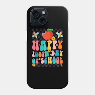 Groovy Happy 100Th Day Of School 100 Days Smarter Kids Phone Case