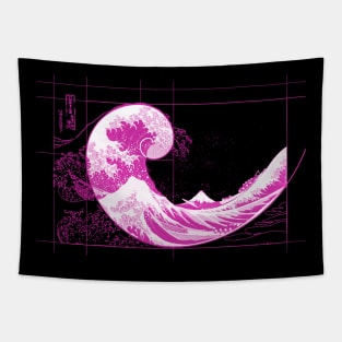 Hokusai Meets Fibonacci, Magenta Tapestry