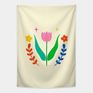 Tulips Flower Bold Colors Tapestry